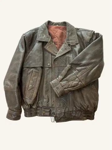 빈티지 천연 가죽 가죽 자켓