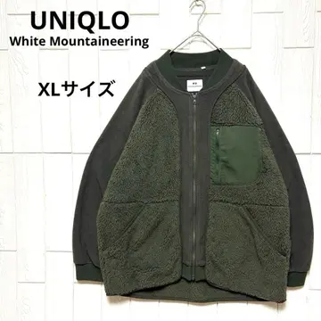 유니클로 화이트 마운티니어링 이소재 절개 보아 플리스 자켓 XL