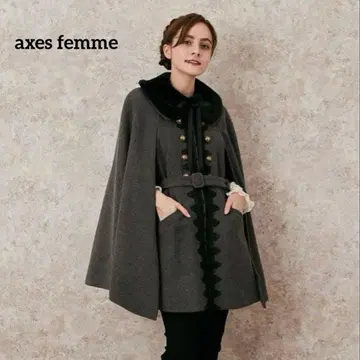 완판템 엑시즈팜 케이프 코트 망토 퍼 옷깃 레이스 [ M ]