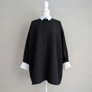 MACHATT 더블 크로스 바이 컬러 드레스 마차트 원피스 블랙