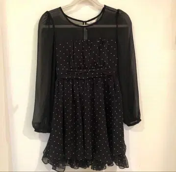 snidel 블랙 도트 무늬 원피스