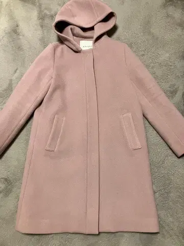 [새상품급] ANAYI 아나이 더블 비버 후드 코트 스모크 핑크