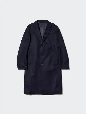 울 캐시미어 체스터 코트 네이비