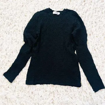 [ 새상품급 ] machatt 마차트 포코포코 티셔츠 셔링 긴팔 블랙