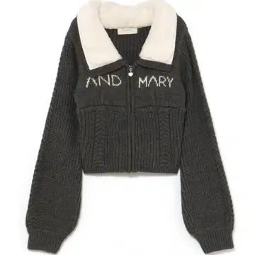 andmary Mary logo zip tops gray