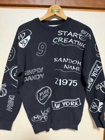 ZARA 블랙 M 그래픽 맨투맨