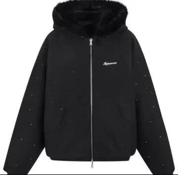 andwang Kirakira 2way 퍼 집업 블랙