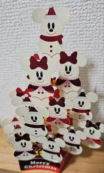 디즈니랜드 미키 미니 크리스마스 트리 눈사람 레트로