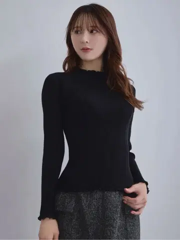 overE 오버 멜로우 패널 니트 블랙 U65