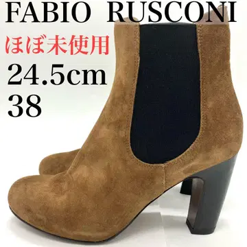 [ 미사용급 ] 파비오 루스코니 사이드 고어 부츠 힐 24.5cm