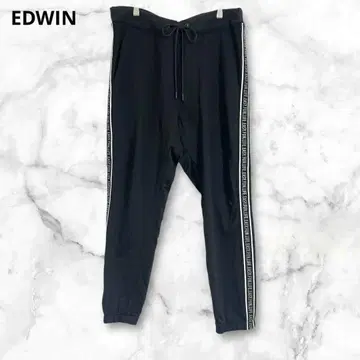 에드윈 블랙 조거 팬츠 맨투맨 XL 스트레치 코튼 혼방