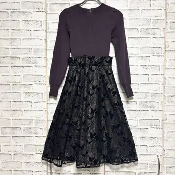 PROPORTION BODY DRESSING 니트 도킹 원피스