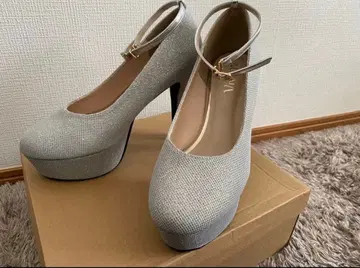 웨딩 신발 실버 라메 L