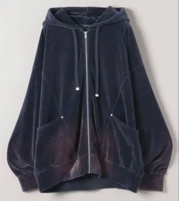 JEANASIS 지나시스 페이드 블리치 벨로아 ZIP 후드티