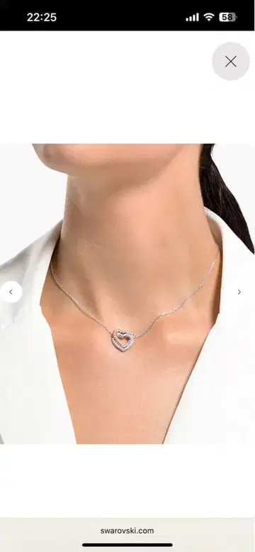 Swarovski 하트 모양 목걸이