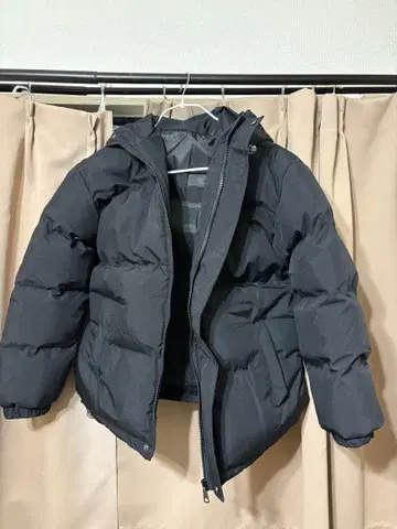 [ L size ] 블랙 후드 부착 캐주얼 다운 자켓