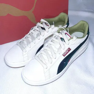 새상품 스니커즈 27.5cm 푸마 코트 클래식 그린 사이드 트랙