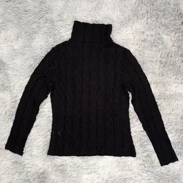 HIROKO BIS 여성용 니트 블라우스 M 블랙 하이넥