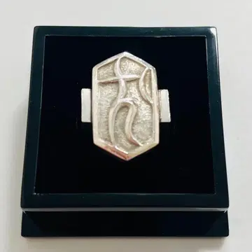 실버 기하학 패턴 반지