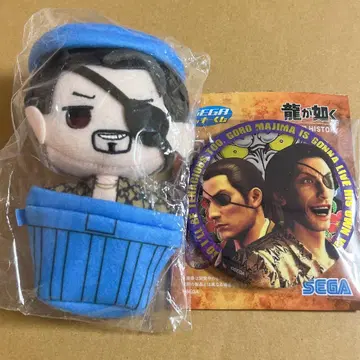 마지마 고로 세가 럭키 쿠지 봉제 인형 캔뱃지