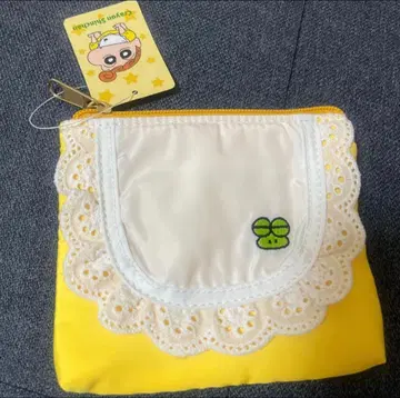 새상품 택 포함 짱구는 못말려(크레용 신짱) 해바라기 턱받이 비브 파우치