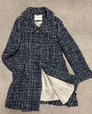 ef-de 네이비 계열 트위드 코트