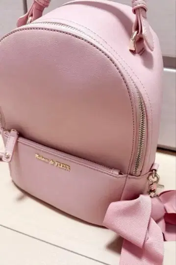 메종 드 플뢰르 핑크 백팩 리본 포함