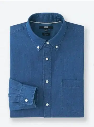 유니클로 데님 셔츠 버튼 다운 긴팔