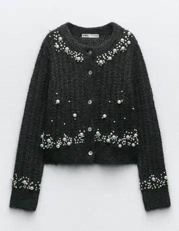 펄 비즈 니트 가디건