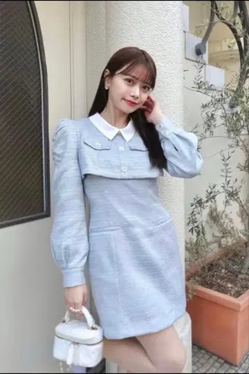 dazzlin 트위드 도킹 미니 원피스