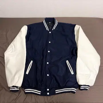 네이비/화이트 바시티 자켓 4XL