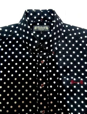 COOL SCAT 긴팔 도트 B.D 셔츠 블랙 구제 의류