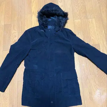 COMME CA ISM 후드 부착 모즈 코트