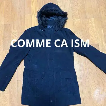 COMME CA ISM 후드 부착 모즈 코트