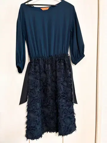 sunauna 다크 블루 무릎 기장 원피스 38 사이즈