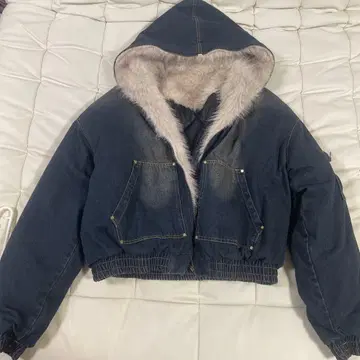 Supermade 후드 부착 데님 자켓 M