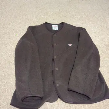 단톤 다크 브라운 플리스 가디건