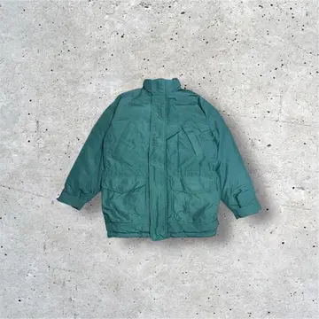 90s LANDS'END 다운 자켓 모스그린 나일론 구제 의류