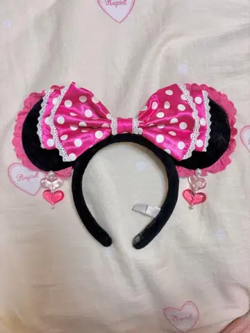 미니 머리띠 도트 리본 귀걸이