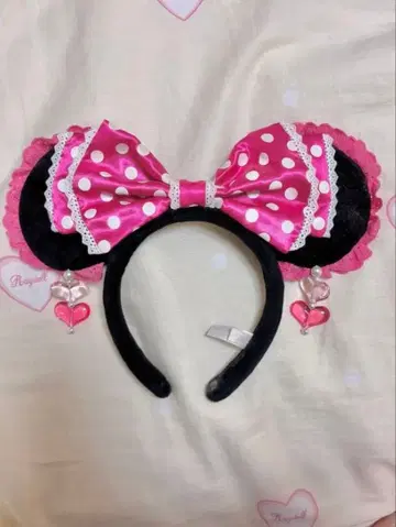 미니 머리띠 도트 리본 귀걸이