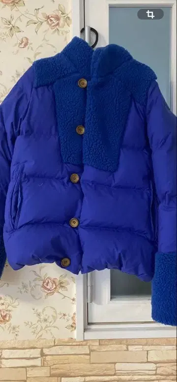 헬리한센 다운 자켓 인조 모피 포함 블루