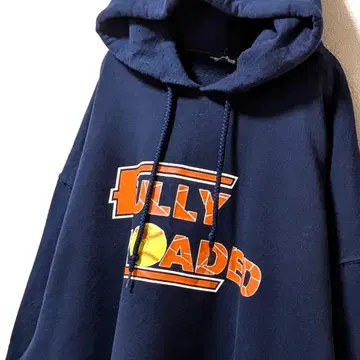 풀리 로디드 로고 후드 맨투맨 네이비 네이비 컬러 구제 의류