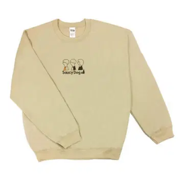 Saucy Dog 멤버 모티브 자수 맨투맨/샌드