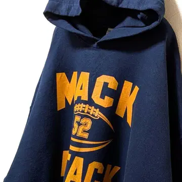 맥어택52 빅 로고 후드 맨투맨 네이비 2XL 구제 의류