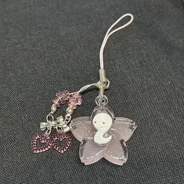 벚꽃 꽃 모양 백사 스트랩 캐릭터 포함