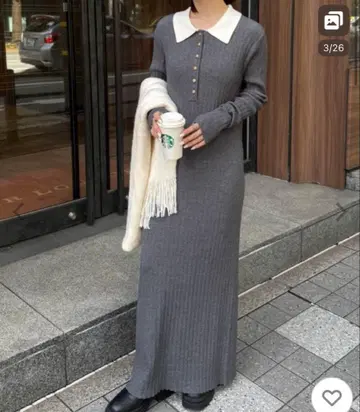 Ranan 리브 니트 폴로 원피스 SP