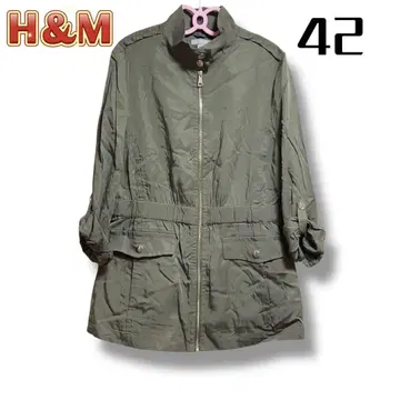 H&M 모즈 코트 42 L 그린 여성용 후드티 자켓