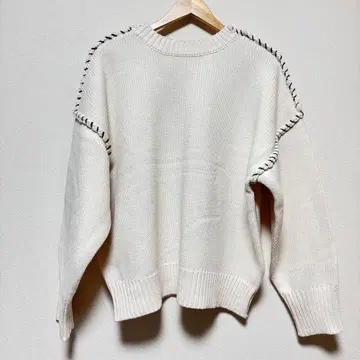 아이보리 니트 스웨터 긴팔 L 사이즈