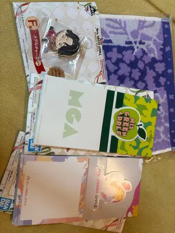 그린 애플 타월, 메모장 & 키링 세트