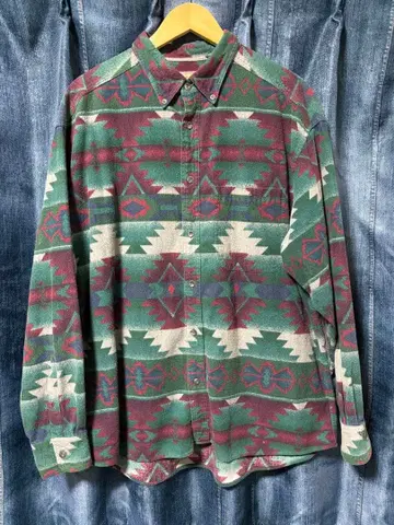 90s Cabela's 샤모아 크로스 셔츠 네이티브 무늬